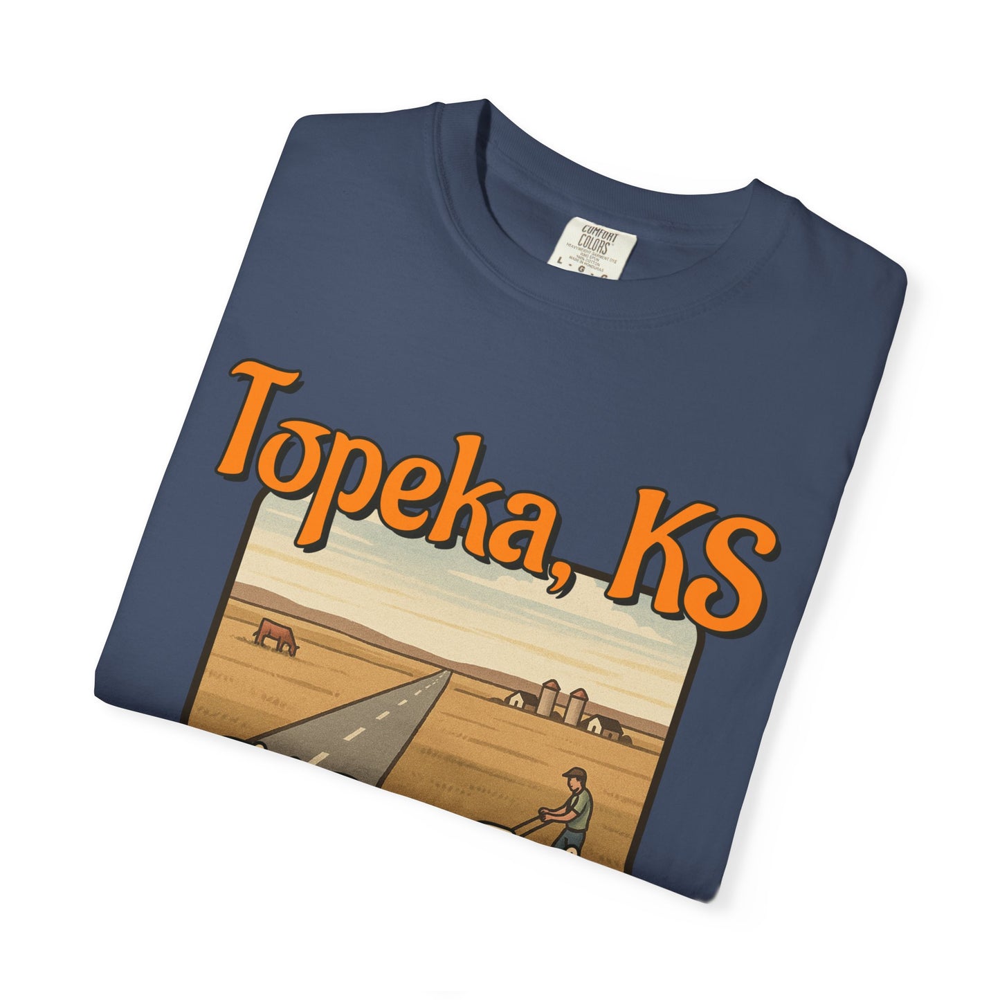 Topeka, KS – “Flat. Boring. Topeka.” unisex T-Shirt, Vintage Graphic Tee, Casual Summer Shirt, Travel Souvenir Gift, Kansas Pride Apparel