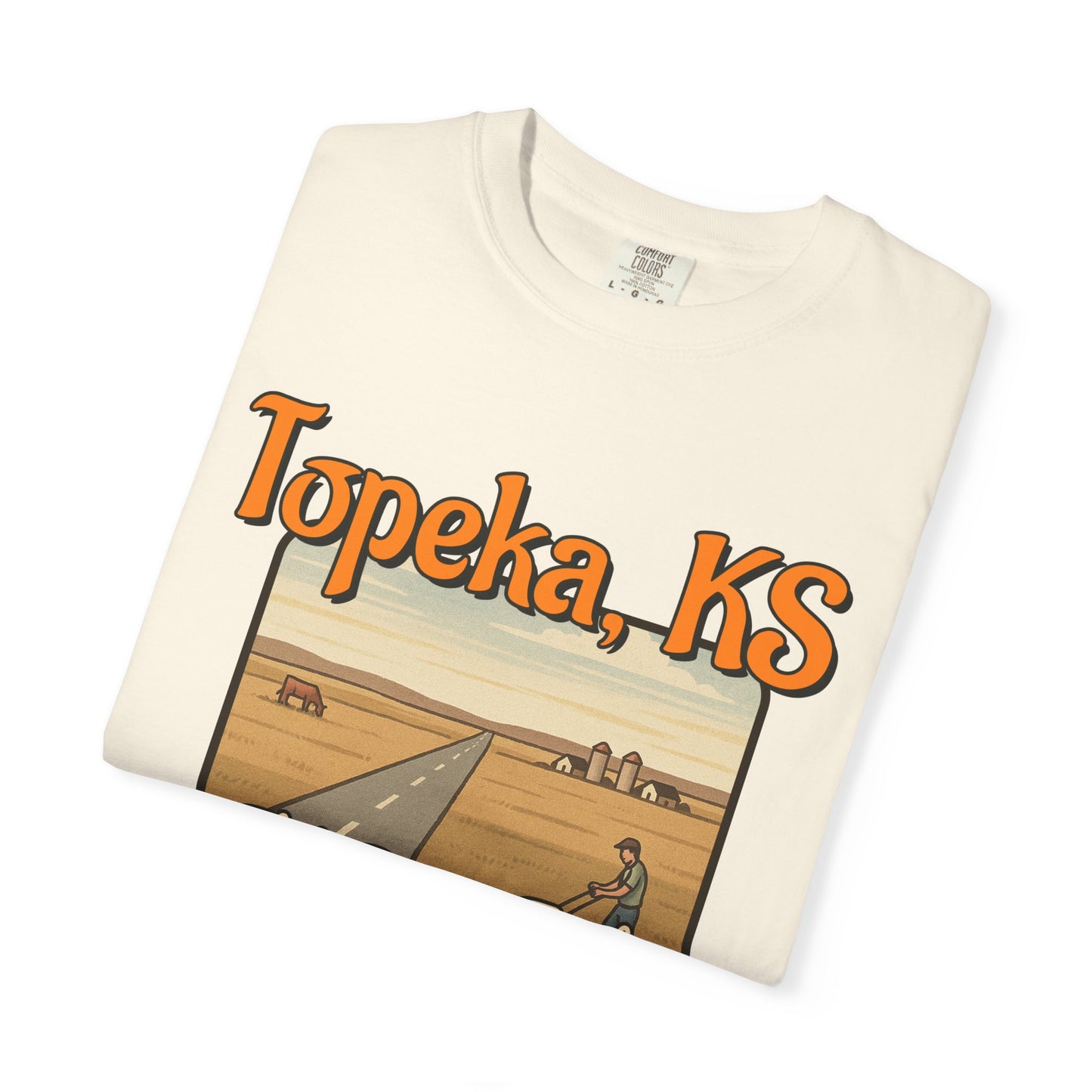 Topeka, KS – “Flat. Boring. Topeka.” unisex T-Shirt, Vintage Graphic Tee, Casual Summer Shirt, Travel Souvenir Gift, Kansas Pride Apparel