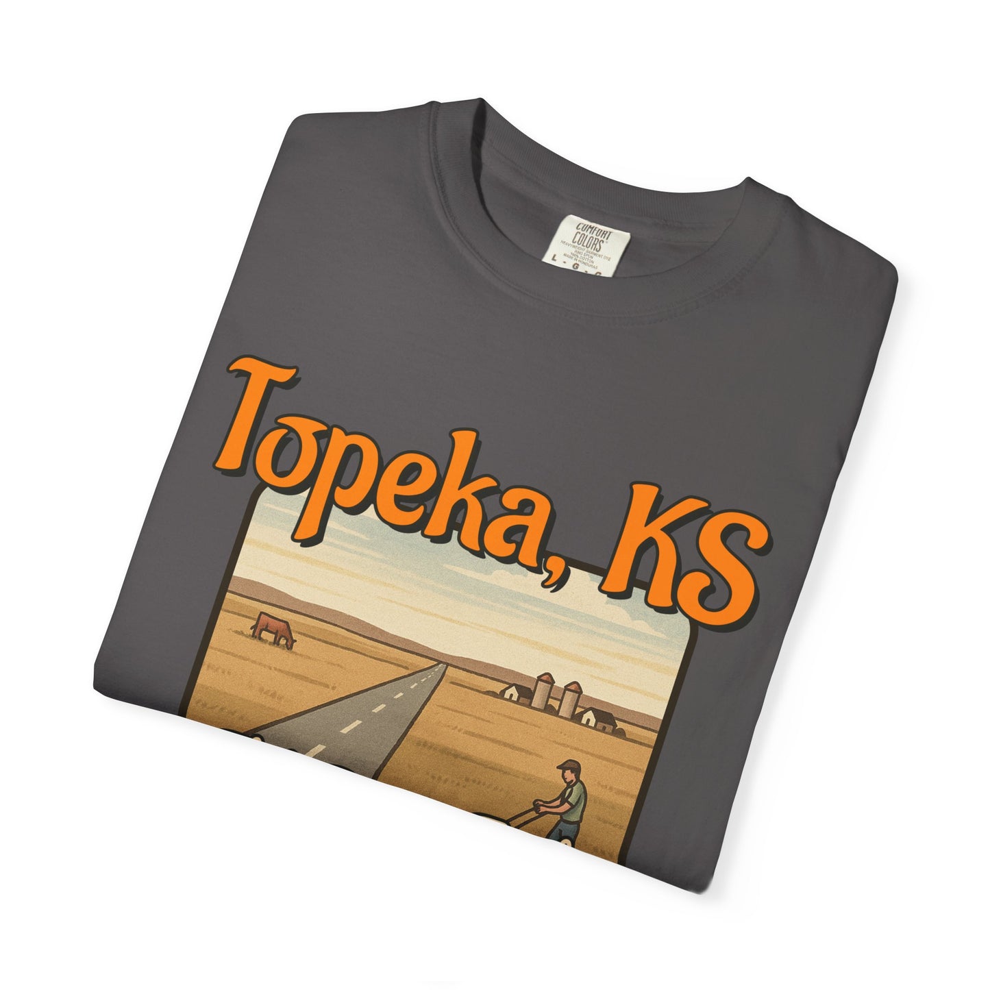 Topeka, KS – “Flat. Boring. Topeka.” unisex T-Shirt, Vintage Graphic Tee, Casual Summer Shirt, Travel Souvenir Gift, Kansas Pride Apparel