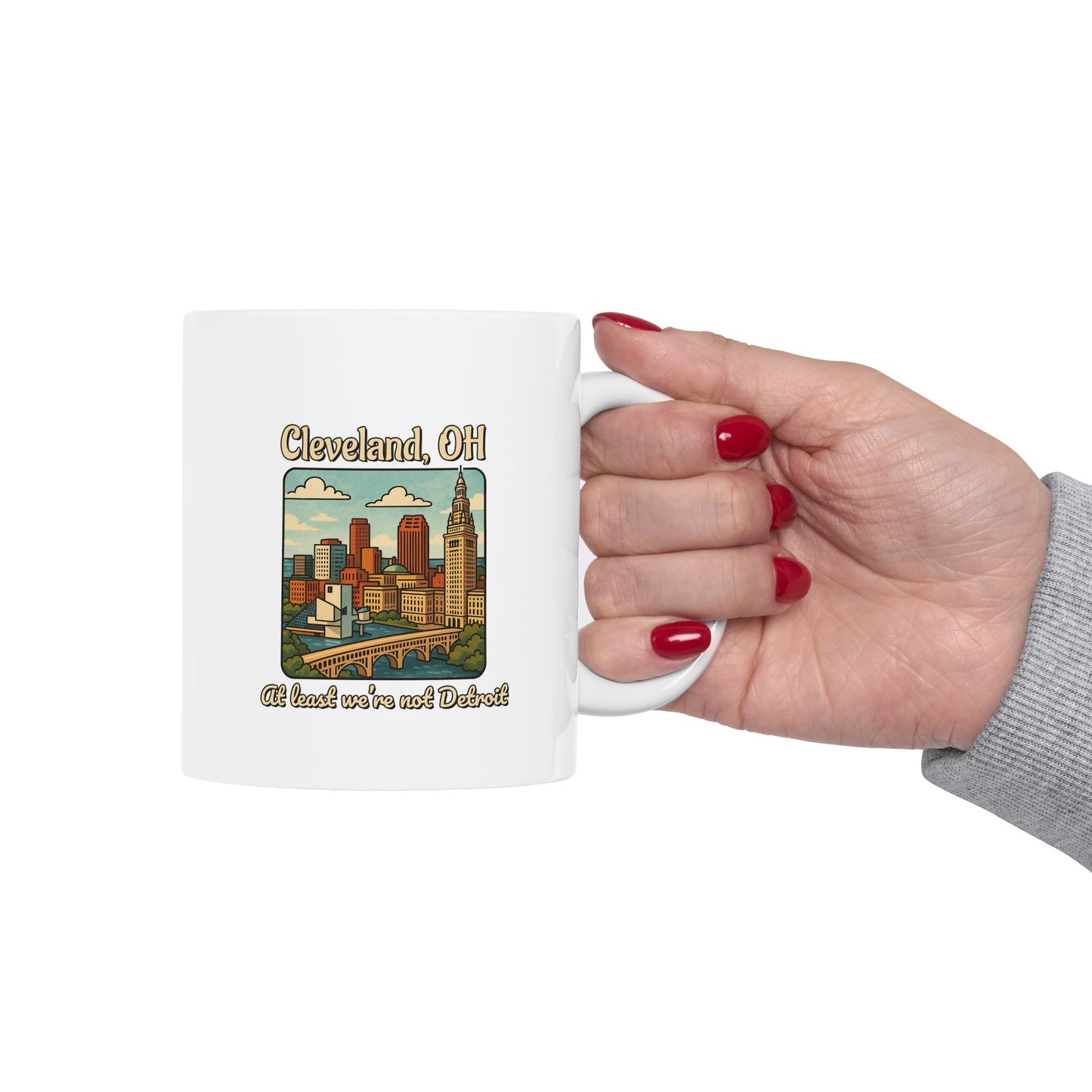 Cleveland City Mug - Unique Gift for Coffee Lovers, Travel Souvenir, Home Décor, Funny Quote Ceramic Mug, Ohio Pride