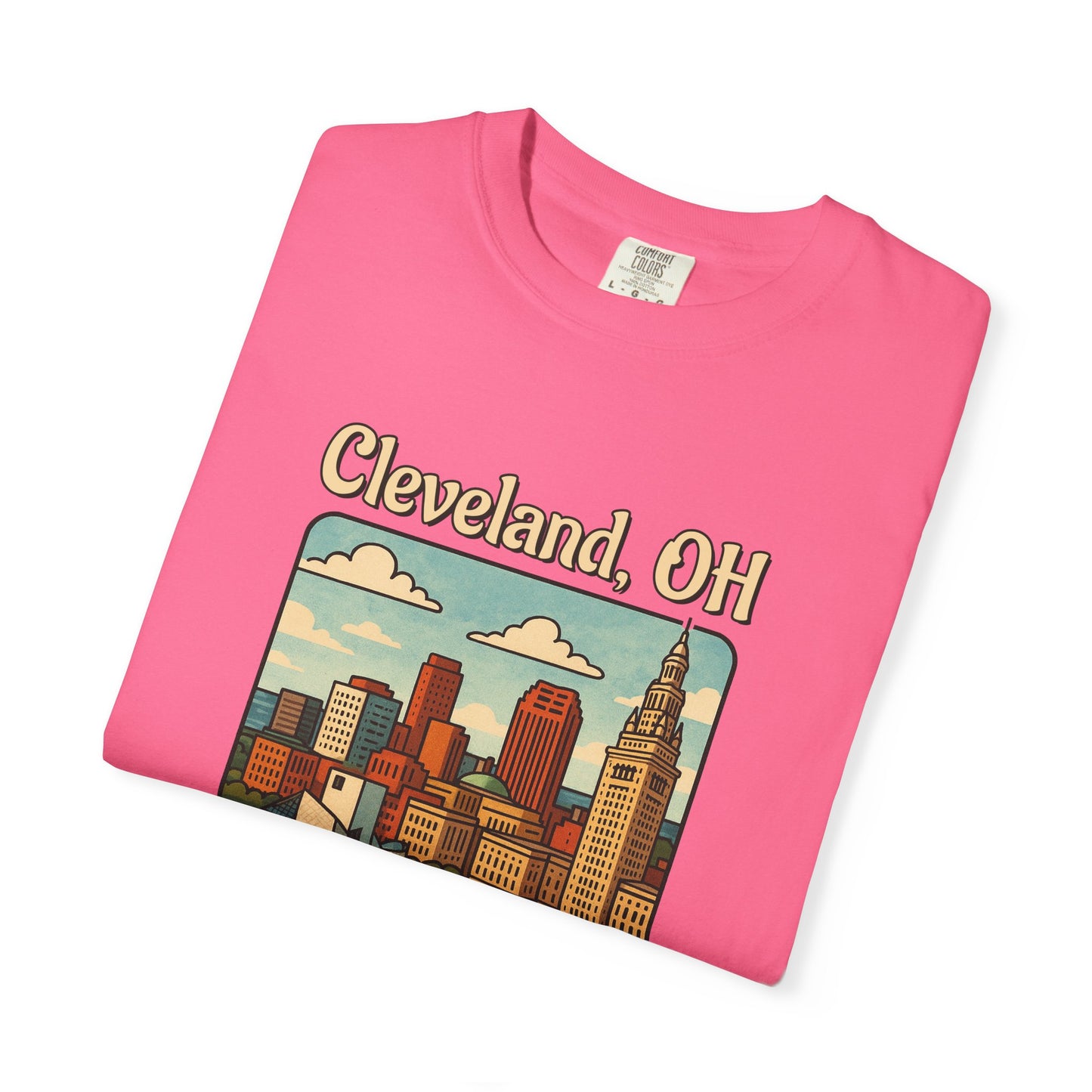 Cleveland, OH – “At least we’re not Detroit.” T-Shirt, Vintage City Tee, Unisex Garment-Dyed Top, Ohio Gift, Travel Souvenir, Urban Apparel, Nostalgic Fashion