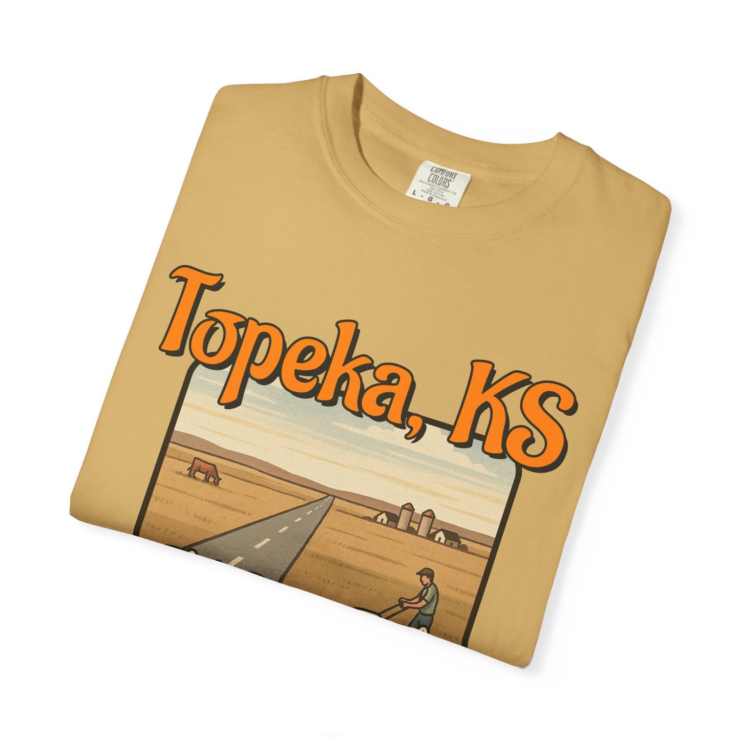 Topeka, KS – “Flat. Boring. Topeka.” unisex T-Shirt, Vintage Graphic Tee, Casual Summer Shirt, Travel Souvenir Gift, Kansas Pride Apparel